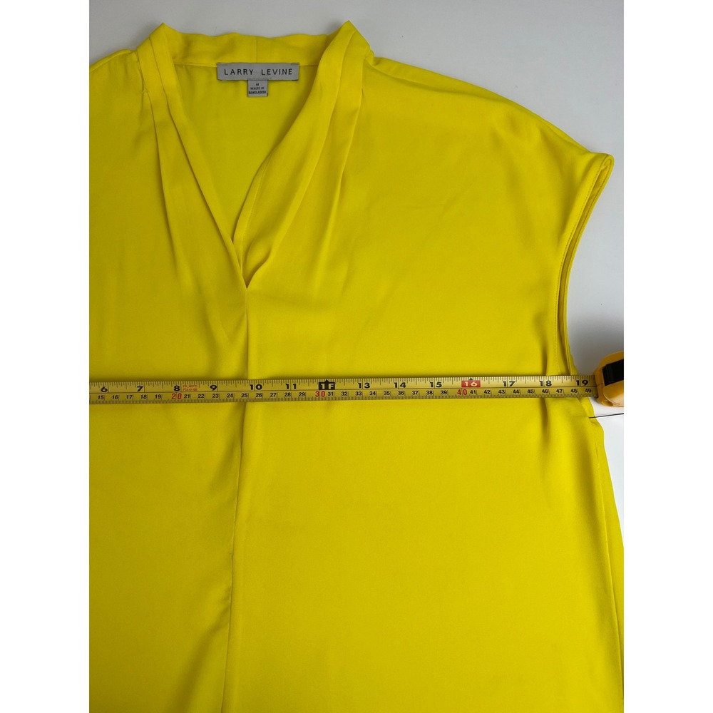 Larry Levine Women's M Vibrant Yellow Blouse Career Top Academia Dopamine Chic - Picture 5 of 9